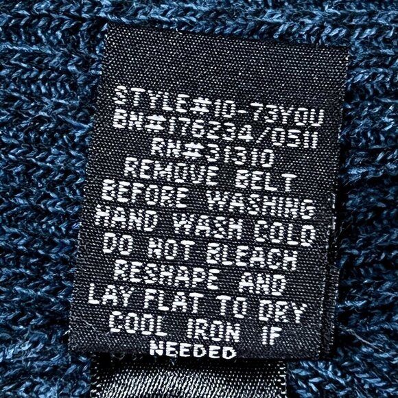 Women's A. Byer Short Sleeve Sweater | Blue | Cowl Neck | Tunic | Medium - Picture 12 of 12